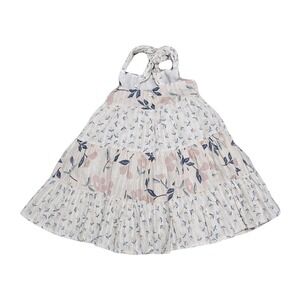 Catherine Malandrino Dress Girls 2T Pink Blue Floral Tiered Braided Strap Cotton